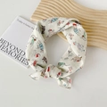 Cotton square scarf with colorful puppy dog prints on a cream background - Dog Puppy