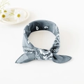 Grey cotton paisley bandana with classic white pattern in a stylish knotted display - 50cm x 50cm / Gray