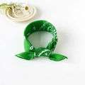 Green paisley bandana headband with a decorative knot and classic white floral patterns - 50cm x 50cm / Bright Green