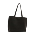 Borsa tote nera minimalista con fibbia in metallo argento per il pendolare quotidiano - Nero