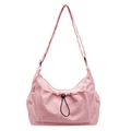 Roze corduroy crossbodytas met witte sterren en een verstelbare schouderriem - Roze