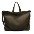 Large capacity canvas tote bag in deep olive green with adjustable shoulder strap - Green