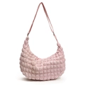 Schicke rosa Tote-Bag mit Blasenstruktur und verstellbarem Gurt im minimalistischen Stil - Rosa