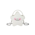 Bolso bandolera para niña en forma de estrella con cara sonriente y cadena - Blanco