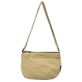 Sac bandoulière minimaliste kaki en nylon avec deux poches avant et fermeture éclair - Kaki Foncé