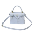 Gestructureerde lichtblauwe denim tas met decoratieve zakken en een stevig handvat - Blauw