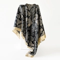 Foulard in raso 90cm nero e oro con motivo paisley e ampio bordo dorato variante - Quadrato Grande / Nero