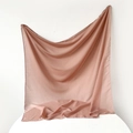 Elegant pleated muslin hijab scarf in soft dusty rose finish with silky texture - 95x95cm / Dusky Pink