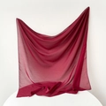 Solid wine red square headscarf in lightweight chiffon with a soft draped texture - 95x95cm / Wine Red