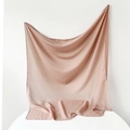Elegant dusty pink square silk hijab with subtle texture and soft drape for women - 95x95cm / Linen