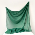 Dark green pleated Muslim hijab headscarf with draped silhouette and premium fabric texture - 95x95 / Dark Green