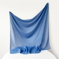 Solid royal blue square silk scarf made of breathable chiffon fabric for women - 95x95 / Blue