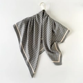 Elegant 90cm grey polka dot twill silk square scarf hanging on a luxury gold hook - Large Square Scarf (90x90cm) / Gray
