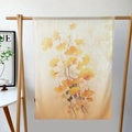 Écharpe élégante dégradé orange chaud avec imprimés de feuilles de ginkgo pour femme - Ginkgo
