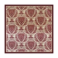Elegant floral square satin scarf in burgundy and gold with damascus vintage pattern - Burgundy