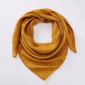 Classic 90cm ginger yellow cotton linen square scarf for women in a minimalist style - Ginger (M9001)