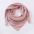 Pink solid cotton linen scarf 90cm square hijab with smooth lightweight texture - Pink (M9001)
