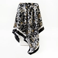 Foulard quadrato in seta con stampa leopardata astratta gialla e nera satinata - Nero e Bianco
