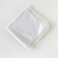 Elegant white square satin neckerchief featuring delicate lace trim in a folded style - 60x60cm / Matte White (1 Piece)