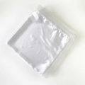 Elegant white satin square scarf with delicate floral lace border embroidery details - White