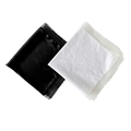 Lace-edged square silk scarf available in classic black and white variant colors - 60x60cm / Matte White + Black (1 Each)