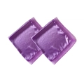 Set of two purple satin square scarves with elegant lace edges and smooth silk-like finish - 60x60cm / Purple (2 Pieces)