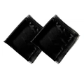Pair of glossy black satin nipple covers with elegant lace trim and smooth finish - 60x60cm / Black (2 Pieces Set)