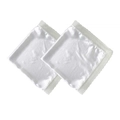 Set of two elegant white satin square scarves with delicate lace trim edges - 60x60cm / White (2 Pieces Set)