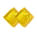 Set of two bright yellow satin square scarves featuring delicate beige lace trim borders - 60x60cm / Yellow (2 Pieces)