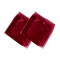 Set of two red satin scarves with delicate lace trim for women minimalist styling - 60x60cm / Red (2 Pieces)