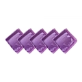 Set of 5 minimalist purple satin square scarves with elegant lace edge trim detail - 60x60cm / Purple (5 Pieces)