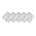 Five-pack of white satin square scarves featuring elegant lace borders for women - 60x60cm / White (5 Pieces)