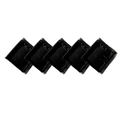 Five-pack of black satin square scarves with elegant lace edges and smooth glossy finish - 60x60cm / Black (5 Pieces)