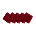 Five pieces of glossy red satin square scarves with matching lace edges set for styling - 60x60cm / Red (5 Pieces)