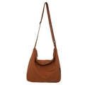 Bolso bandolera impermeable en marrón caramelo con correa ajustable y bolsillo con cremallera - Marrón