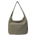 Minimalistische khaki Nylontasche mit zwei Fronttaschen für Damen zum Pendeln - Grün