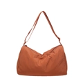 Minimalistische karamelbruine crossbodytas met verstelbare riem voor dagelijks gebruik - Oranje