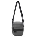 Borsa a tracolla grigia da uomo in nylon resistente con scomparti multipli - Grigio