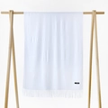 Solid white imitation cashmere scarf with tassel details and a premium soft texture - Bleached White