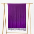 Soft purple imitation cashmere scarf with elegant fringe detail and premium label - Violet