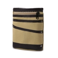 Marsupio in tela kaki con finiture in pelle marrone e tasche porta attrezzi multiple - Cachi Scuro