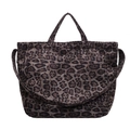 Large capacity leopard print tote bag with shoulder strap and handles on white background - Leopard Print Grey