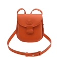 Fashionable bright orange crossbody bag with textured stripes and adjustable strap - Orange Red