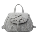 Grauer Ballett-Rucksack mit Schleifen-Details und Marmor-Textur für trendige Frauen - Grau