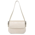 Borsa a tracolla bianco crema con trama floreale a rilievo e finiture in argento - Bianco