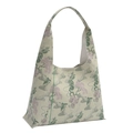 Bolso cubo retro de estilo chino con bordado floral en color beige y rosa suave - Verde