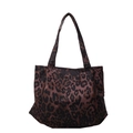 Große Shopper-Tasche mit klassischem Leopardenmuster und robusten doppelten Schultergurten - Kaffeebraun
