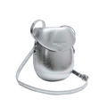Borsa a tracolla argento metallizzato a forma di sella con design minimalista chic - Argento