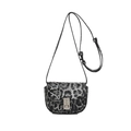 Mini borsa a tracolla con stampa leopardata e fibbia in metallo argento - Grigio