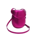 Borsa a tracolla a forma di uovo in rosa magenta metallizzato e cinturino regolabile - Rosa Rosso Metallico / Rosa